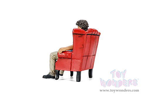 Showcasts® Figurines - RWB Legend Akira Nakai | Nakai-San Figure 1 with Chair (2 pcs.) (1/18 scale, Blue/Beige) AD-18501 MAP: $25.99