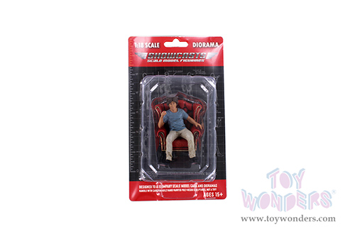Showcasts® Figurines - RWB Legend Akira Nakai | Nakai-San Figure 1 with Chair (2 pcs.) (1/18 scale, Blue/Beige) AD-18501 MAP: $25.99