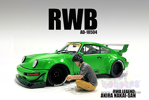 Showcasts® Figurines - RWB Legend Akira Nakai | Nakai-San Figure 4 (1/18 scale, Black/Yellow) AD-18504 MAP: $16.99