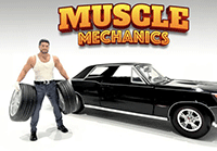 Showcasts® Figurines - "Muscle Mechanics" Figure #1 (1/24 scale, Blue/White) AD-25201 MAP: $11.99; 