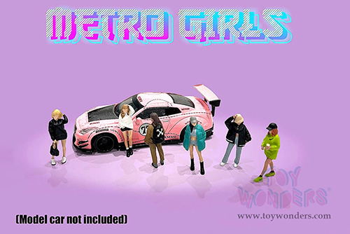 American Diorama/Mijo Exclusives - Metro Girls Figure Set (6 pc. set, 1/64 scale diecast metal, Asstd.) AD-2408MJ
