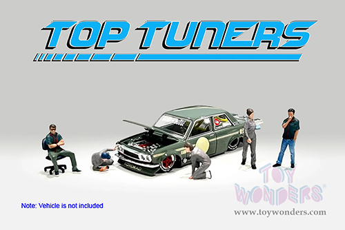 American Diorama/Mijo Exclusives - Top Tuners (6 pc. set, 1/64 scale diecast metal, Asstd.) AD-2412MJ
