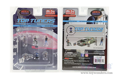American Diorama/Mijo Exclusives - Top Tuners (6 pc. set, 1/64 scale diecast metal, Asstd.) AD-2412MJ