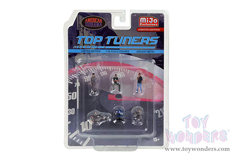American Diorama/Mijo Exclusives - Top Tuners (6 pc. set, 1/64 scale diecast metal, Asstd.) AD-2412MJ