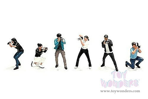 American Diorama/Mijo Exclusives - Photographers (6 pc. set, 1/64 scale diecast metal, Asstd.) AD-2414MJ