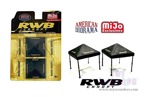 American Diorama/Mijo Exclusives - RAUH-Welt BEGRIFF (RWB) Canopy Set (2 pc. set, 1/64 scale diecast metal, Black) AD-2418MJ
