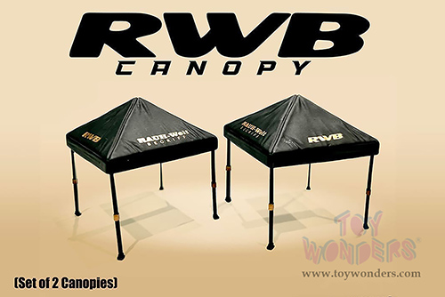 American Diorama/Mijo Exclusives - RAUH-Welt BEGRIFF (RWB) Canopy Set (2 pc. set, 1/64 scale diecast metal, Black) AD-2418MJ