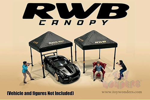 American Diorama/Mijo Exclusives - RAUH-Welt BEGRIFF (RWB) Canopy Set (2 pc. set, 1/64 scale diecast metal, Black) AD-2418MJ