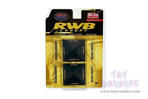 American Diorama/Mijo Exclusives - RAUH-Welt BEGRIFF (RWB) Canopy Set (2 pc. set, 1/64 scale diecast metal, Black) AD-2418MJ