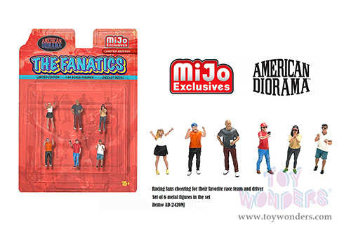 American Diorama/Mijo Exclusives - The Fanatics Figure Set (6 pc. set, 1/64 scale diecast metal, Asstd.) AD-2420MJ