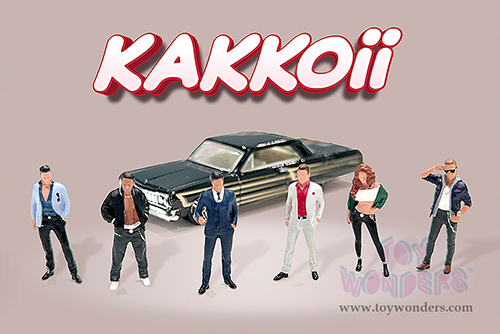 American Diorama/Mijo Exclusives - "Kakkoii" Figure Set (6 pc. set, 1/64 scale diecast metal, Asstd.)  AD-2425MJ