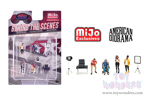 American Diorama/Mijo Exclusives - "Behind The Scenes" Figure Set (7 pc. set, 1/64 scale diecast metal, Asstd.)  AD-2426MJ