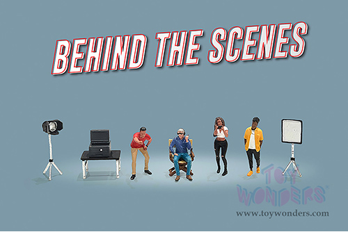 American Diorama/Mijo Exclusives - "Behind The Scenes" Figure Set (7 pc. set, 1/64 scale diecast metal, Asstd.)  AD-2426MJ