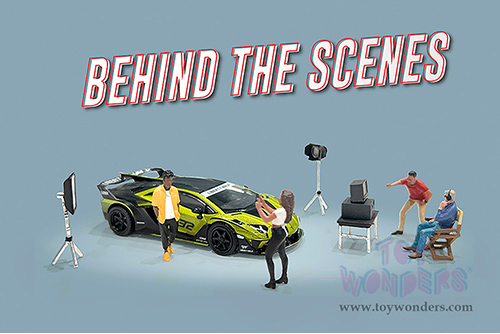 American Diorama/Mijo Exclusives - "Behind The Scenes" Figure Set (7 pc. set, 1/64 scale diecast metal, Asstd.)  AD-2426MJ