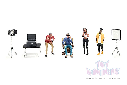 American Diorama/Mijo Exclusives - "Behind The Scenes" Figure Set (7 pc. set, 1/64 scale diecast metal, Asstd.)  AD-2426MJ