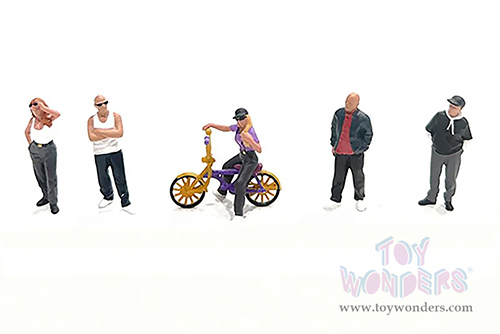 American Diorama/Mijo Exclusives - "Lowriders 5" Figure Set (6 pc. set, 1/64 scale diecast metal, Asstd.)  AD-2427MJ