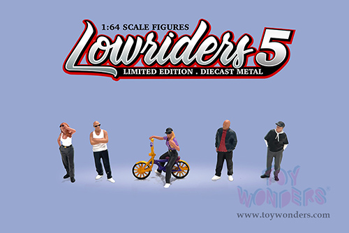 American Diorama/Mijo Exclusives - "Lowriders 5" Figure Set (6 pc. set, 1/64 scale diecast metal, Asstd.)  AD-2427MJ
