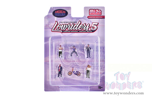American Diorama/Mijo Exclusives - "Lowriders 5" Figure Set (6 pc. set, 1/64 scale diecast metal, Asstd.)  AD-2427MJ