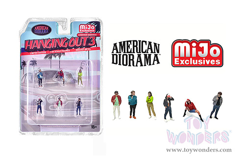 American Diorama/Mijo Exclusives - "Hanging Out 3" Figure Set (6 pc. set, 1/64 scale diecast metal, Asstd.)  AD-2430MJ