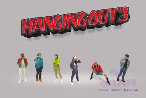 American Diorama/Mijo Exclusives - "Hanging Out 3" Figure Set (6 pc. set, 1/64 scale diecast metal, Asstd.)  AD-2430MJ