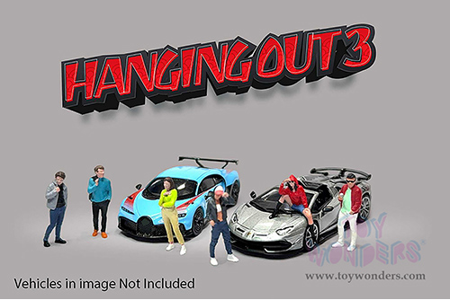 American Diorama/Mijo Exclusives - "Hanging Out 3" Figure Set (6 pc. set, 1/64 scale diecast metal, Asstd.)  AD-2430MJ