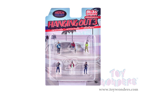 American Diorama/Mijo Exclusives - "Hanging Out 3" Figure Set (6 pc. set, 1/64 scale diecast metal, Asstd.)  AD-2430MJ