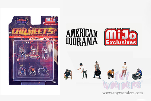 American Diorama/Mijo Exclusives - "Car Meet 5" Figure Set (6 pc. set, 1/64 scale diecast metal, Asstd.)  AD-2432MJ
