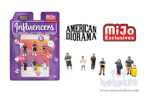 American Diorama/Mijo Exclusives - "Influencers" Figure Set (6 pc. set, 1/64 scale diecast metal, Asstd.)  AD-2433MJ