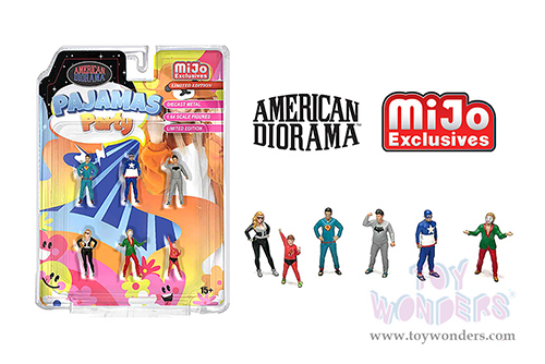 American Diorama/Mijo Exclusives - "Pajamas Party" Figure Set (6 pc. set, 1/64 scale diecast metal, Asstd.)  AD-2436MJ
