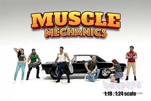 Showcasts® Figurines - "Muscle Mechanics" Figure #4 (1/24 scale, Green/Blue) AD-25204 MAP: $11.99