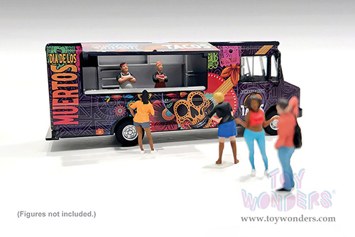American Diorama/Mijo Exclusives - Food Truck "The Taco Truck" (1/64 scale diecast metal, Purple)  AD-70100MJ