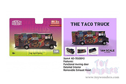 American Diorama/Mijo Exclusives - Food Truck "The Taco Truck" (1/64 scale diecast metal, Purple)  AD-70100MJ
