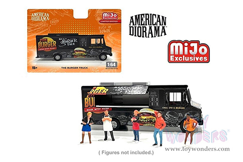 American Diorama/Mijo Exclusives - Food Truck "The Burger Truck" (1/64 scale diecast metal, Black)  AD-70101MJ