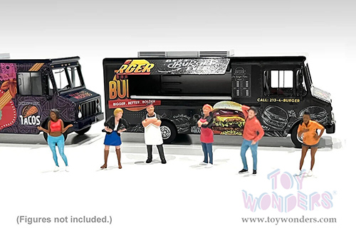 American Diorama/Mijo Exclusives - Food Truck "The Burger Truck" (1/64 scale diecast metal, Black)  AD-70101MJ