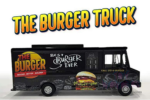 American Diorama/Mijo Exclusives - Food Truck "The Burger Truck" (1/64 scale diecast metal, Black)  AD-70101MJ