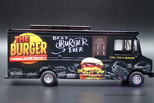 American Diorama/Mijo Exclusives - Food Truck "The Burger Truck" (1/64 scale diecast metal, Black)  AD-70101MJ