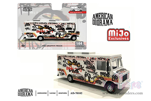 American Diorama/Mijo Exclusives - Food Truck "The Graffiti Truck" (1/64 scale diecast metal, White)  AD-70102MJ