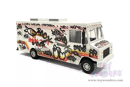 American Diorama/Mijo Exclusives - Food Truck "The Graffiti Truck" (1/64 scale diecast metal, White)  AD-70102MJ