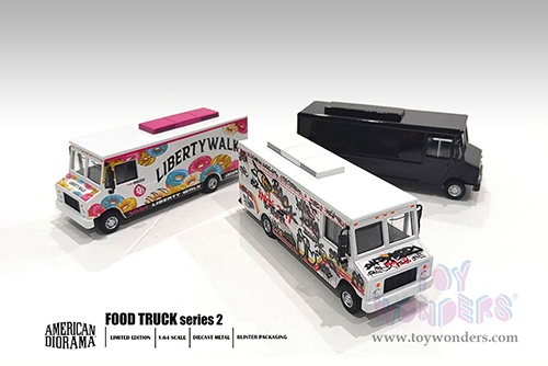 American Diorama/Mijo Exclusives - Food Truck "The Graffiti Truck" (1/64 scale diecast metal, White)  AD-70102MJ