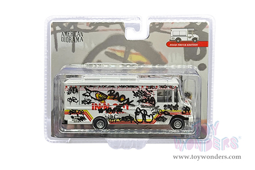American Diorama/Mijo Exclusives - Food Truck "The Graffiti Truck" (1/64 scale diecast metal, White)  AD-70102MJ