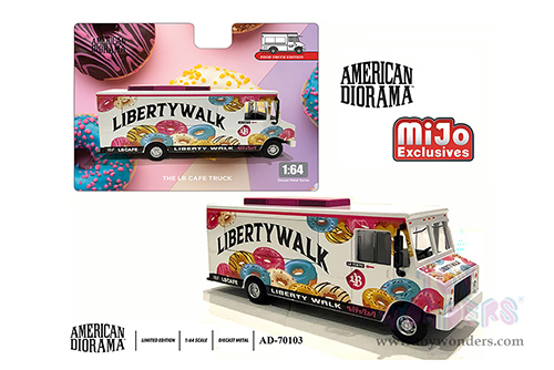 American Diorama/Mijo Exclusives - Food Truck "The LB Cafe Truck" (1/64 scale diecast metal, White)  AD-70103MJ