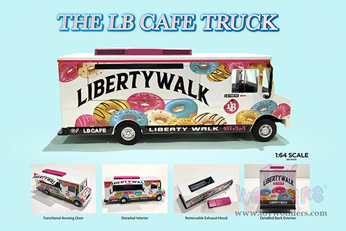 American Diorama/Mijo Exclusives - Food Truck "The LB Cafe Truck" (1/64 scale diecast metal, White)  AD-70103MJ