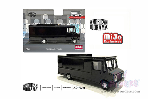 American Diorama/Mijo Exclusives - Food Truck Plain Black (1/64 scale diecast metal, Black)  AD-70201MJ