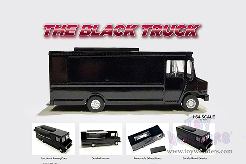American Diorama/Mijo Exclusives - Food Truck Plain Black (1/64 scale diecast metal, Black)  AD-70201MJ