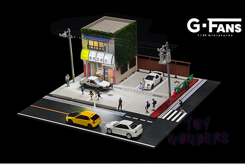 American Diorama X G-Fans - Akina Tofu Shop with LED Lights and 2 Figure Set (1/64 scale diorama model, Asstd.)  AD-710039GF