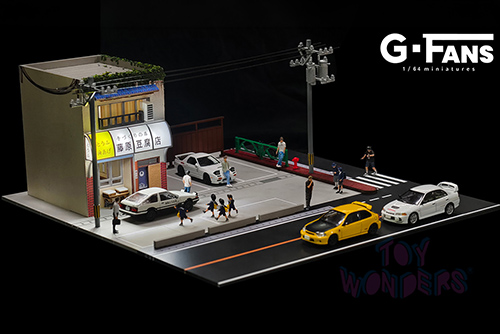 American Diorama X G-Fans - Akina Tofu Shop with LED Lights and 2 Figure Set (1/64 scale diorama model, Asstd.)  AD-710039GF