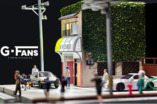 American Diorama X G-Fans - Akina Tofu Shop with LED Lights and 2 Figure Set (1/64 scale diorama model, Asstd.)  AD-710039GF