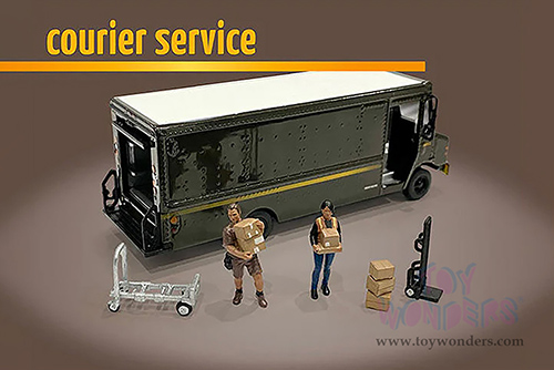 American Diorama/Mijo Exclusives - Courier Service (5 pc. set, 1/64 scale diecast metal, Asstd.) AD-76495MJ