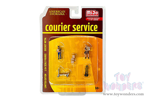American Diorama/Mijo Exclusives - Courier Service (5 pc. set, 1/64 scale diecast metal, Asstd.) AD-76495MJ
