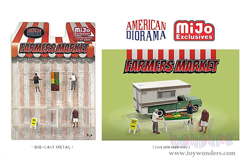 American Diorama/Mijo Exclusives - Farmers Market Figure Set (6 pc. set, 1/64 scale diecast metal, Asstd.)  AD-76501MJ